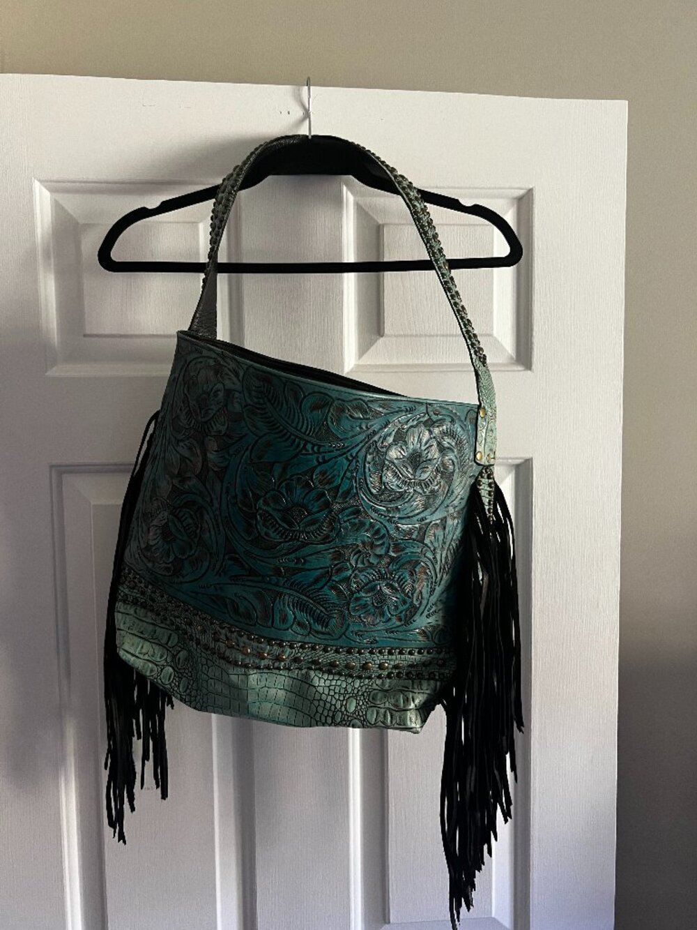 Juan Antonio Hand tooled western shoulder bag